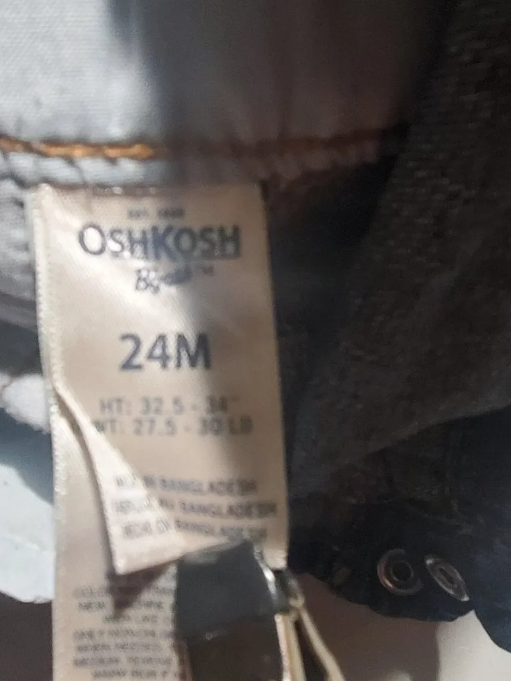 Oshkosh B’gosh Heart Embroidered Denim Shortalls sz 24 months